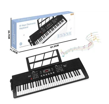 Синтезатор r 677 (5) 61 клавіша, 16 тембрів, 10 ритмів, 6 демо мелодій, “sound edit”, мікрофон, працює від мережі/батарейок, звуки музичних інструментів, функція програмування, в коробці