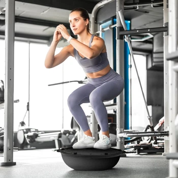 Балансировочная полусфера Gymtek Flex Core Half Ball 58см с эспандерами + насос черный