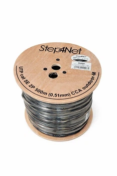 Кручена пара Step4net зовнішня на сталевому тросі UTP CAT-5E PEM CCA 2×2×0,51 305 м
