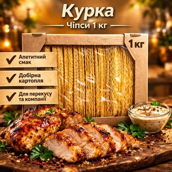 Картопляні чипси зі смаком курки гриль 1кг- український снек для вечірки або фільму