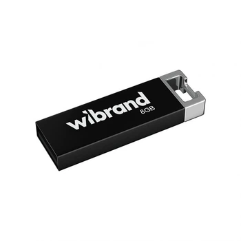 Флеш-память USB Wibrand металл 8Гб черная (663389)