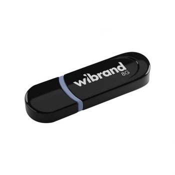 Флеш-память USB Wibrand 8Гб, пластиковая, черная, USB 2.0 с крышкой. (663413)