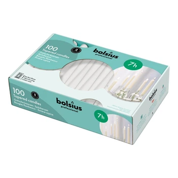 Конусная свеча Bolsius 240/23 белая 100 шт