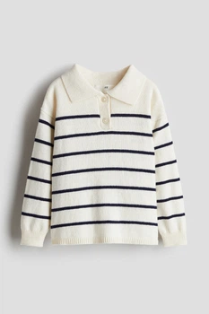 Джемпер поло для дівчинки H&M 1232596-004 110-116 см (4-6 years) молочний