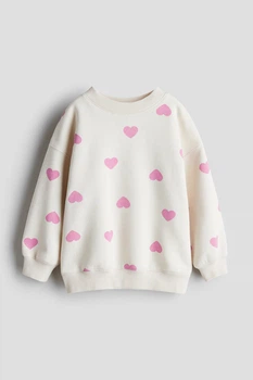 Світшот на флісі H&M для дівчинки 3-4 роки, молочний, розмір 98/104,1246179031