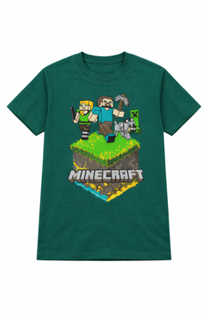 Детская футболка для мальчика Minecraft с принтом, хлопковая, Зеленый 116