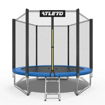 Батут для детей Atleto 252 см с сеткой и с лестницей (20000800)
