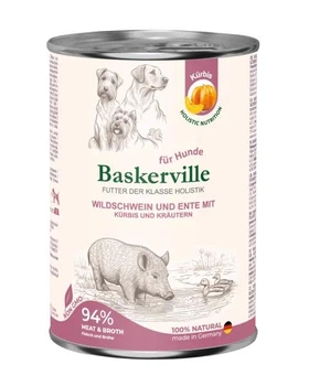 Консервований корм Baskerville HF Holistic Wildschwein und Ente Mit Kurbis - для собак, з кабаном, качкою та гарбузом 400 г (4250231541834)