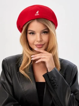 Kangol берет червоний кепка шапка кангол вовна