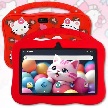 Детский планшет G123 Hello Kitty 7" 6GB RAM, 128 GB ROM на Android с Wi-Fi Красный