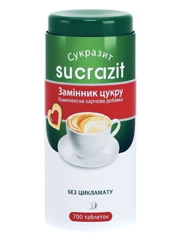 Замінник цукру Sucrazit з підсолоджувачем та без цикламату 700 таблеток (306)