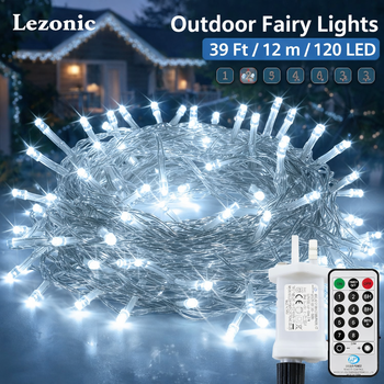 Гирлянда Lezonic Outdoor Fairy Lights 12 м - холодный свет, создающий атмосферу премиум пространства