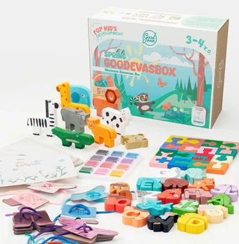 Весняний Montessori-бокс GoodevasBox 3-4 роки — розвиваючі іграшки для дітей, набір іграшок, подарунок дитині
