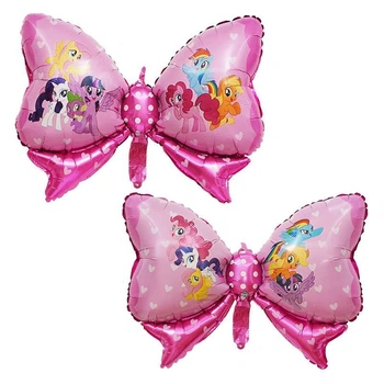 Куля фольгована фігурна 90х62 см Бант сердечки Мій маленький поні My Little Pony Рожевий