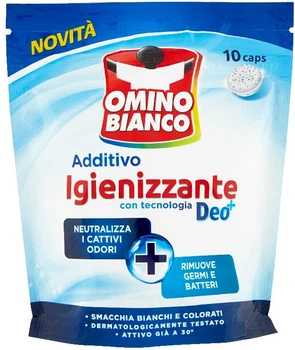 Пятновыводитель и усилитель для стирки Omino Bianco с дезинфицирующим эффектом 10 таблеток (8003650002112)