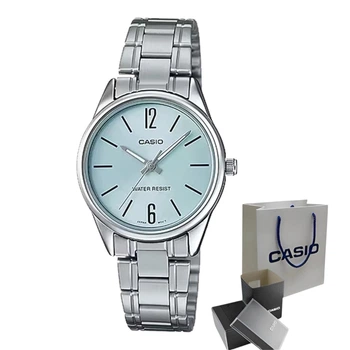 Женские часы Casio LTP-V005D-2B голубые 30 м