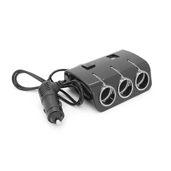 АЗУ розгалужувач WEIFENG, 12V-3*12V+2*USB, Black, Blister