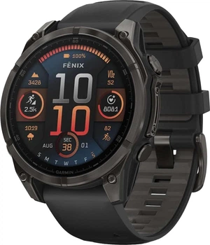 Смарт-годинник Garmin Fenix 8 47mm AMOLED Sapphire Carbon Gray DLC Titanium w. Black/Pebble Gray S. Band (010-02904-20/21)