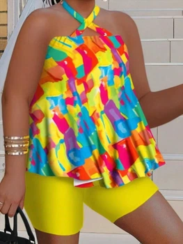 Жіночий Костюм (шорти+блуза) SHEIN 912393-1 3XL комбінований (2000005165856)