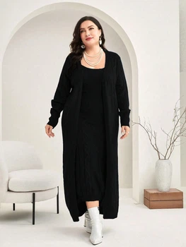 Жіночий Костюм (сукня+кардиган) SHEIN 910469-4 3XL чорний (2000005181849)