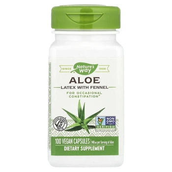 Латекс алое з фенхелем Nature's Way (Aloe latex with fennel) 140 мг 100 капсул (NWY-10150)