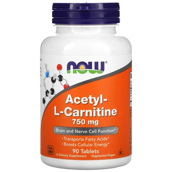 Ацетил-Л-карнітин Now Foods (Acetyl-L-Carnitine) 750 мг 90 таблеток (NOW-00081)