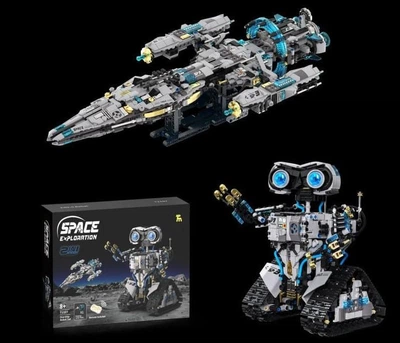 Конструктор робот Волли (WALL-E) T1107 2 в 1 робот и космический корабль с пультом 1468 деталей