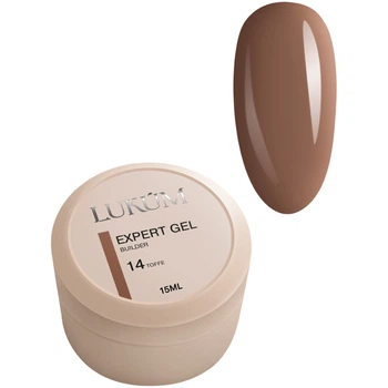 LUKUM Builder Gel Expert Зміцнюючий гель №14 Toffe, 15 мл