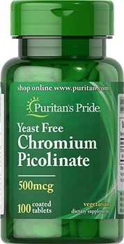 Пиколинат хрома Puritan's Pride (Chromium Picolinate) 500 мкг 100 таблеток PTP12570