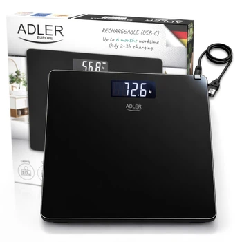 Вес підлоговий аккумуляторний USB Adler AD 8194 black 180 kg