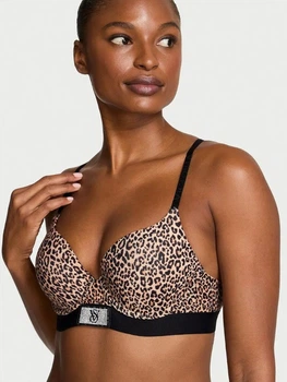 Бюстгальтер із кісточками з Push-up бавовняний Victoria's Secret Perfect Shape Shine Patch Push-Up Bra 27204372 75C Коричневий (426129973827)