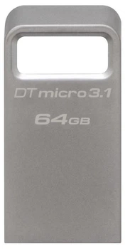 Накопичувач Kingston 64GB USB 3.2 Type-A Gen1 DT Micro R200MB/s Metal