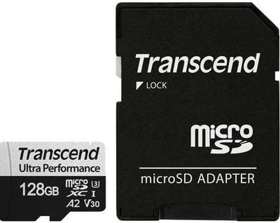 Карта пам'яті Transcend microSD 128GB C10 UHS-I U3 A2 R160/W90MB/s + SD