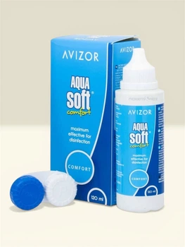 Раствор для линз Avizor AquaSoft Comfort 120 мл Avizor многофункциональный уход и дезинфекция контактных линз