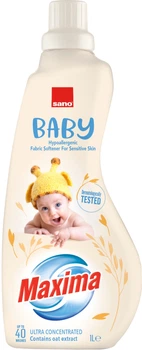 Концентрований пом'якшувач Sano Maxima Baby Oat для дитячої білизни 40 прань 1 л (7290102993352)