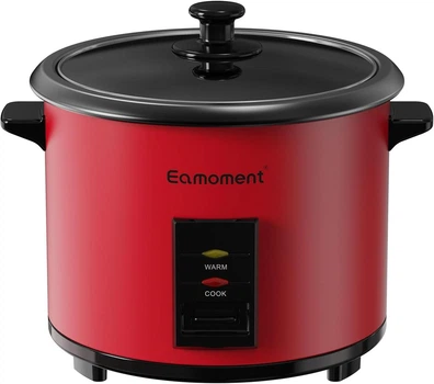 Рисоварка, Eamoment ERC-10CRD1.8L 700W, Красная, 1.8 л, антипригарная, пароварка, 1-10 порций, автоподогрев - Уценка