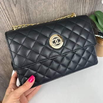 Міні сумочка через плече клатч стиль Chanel жіноча модна сумка Шанель стьобана міні-сумочка Store Чорний
