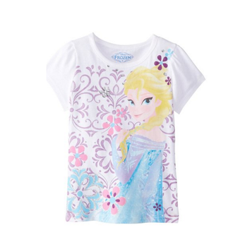 Футболка для девочки Frozen 86-92 см 2Т (2 года) белая Эльза Холодное сердце