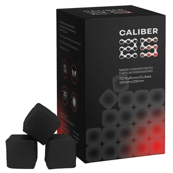 Кокосове вугілля Caliber 1 кг / 72 кубики (у коробці) для кальяну