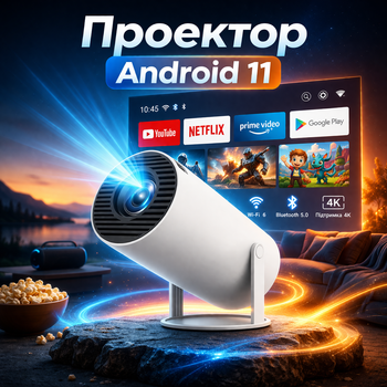Домашній проектор кінотеатр 4к для перегляду фільмів Led портативний проектор Android з Wifi та Bluetooth HY300 Pro HD