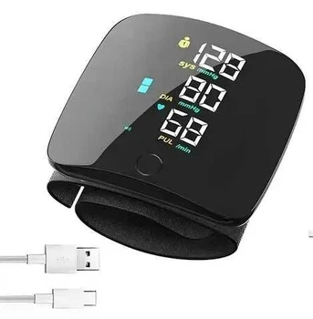 Тонометр Blood Pressure Monitor BK 619 автоматический на запястье с голосовым помощником USB Type-C зарядка, LCD дисплей с подсветкой, память на 99 измерений, артериальное давление и пульс