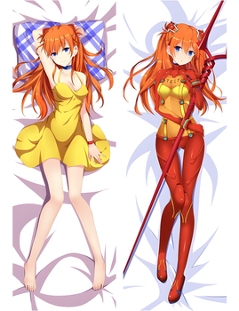 Наволочка для дакимакуры Евангелион Аска Лэнгли Сорью Evangelion Asuka Langley 150 х 50 см