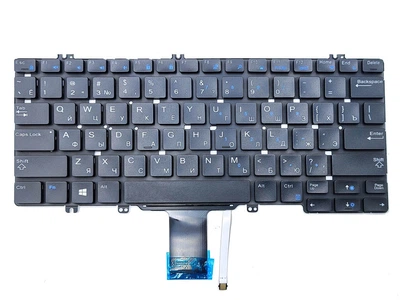 Клавіатура з підсвіткою для DELL Latitude E5280, E7280, 5280, 5288, 5289, 5290, 7280, 7380, 7389, 7390 — чорна, розкладка RU