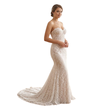 Платье свадебное кружевное корсетное со сменными рукавами 2в1 Bridal Look белое XS/S