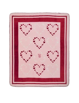 Плед Victoria's Secret Cozy Plush Sherpa Fleece Blanked Hearts Pink V-Day 152 см*127 см (27217859)