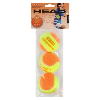 Мячи для большого тенниса 3шт Высокоэластичная резина Войлок HEAD TIP ORANGE оранжевый-салатовый 578223