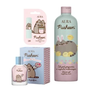 Косметичний набір Pusheen – парфумерна вода MEOW & FOREVER 50 мл + гель для душу малина 500 мл + бальзам для губ (5905367880898)