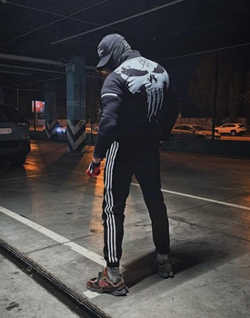 Спортивний костюм PUNISНER тонкий з полосою чорний XXL