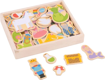 Набір дерев'яних магнітів Bigjigs Toys Фантазія 35 шт 2999654 (691621192719)