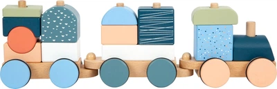 Zabawka Small Foot drewniany kolorowy pociąg edukacyjny Arctic 16 elementów 5410841 (4020972124494)
